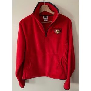 NHL • S • Chicago Blackhawks Red 1/4 Zip Fleece